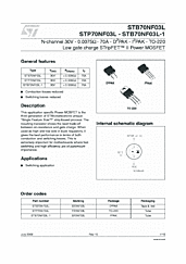 DataSheet STB70NF03L pdf